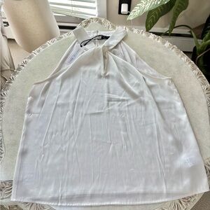 Elegant White Halter Tank Top